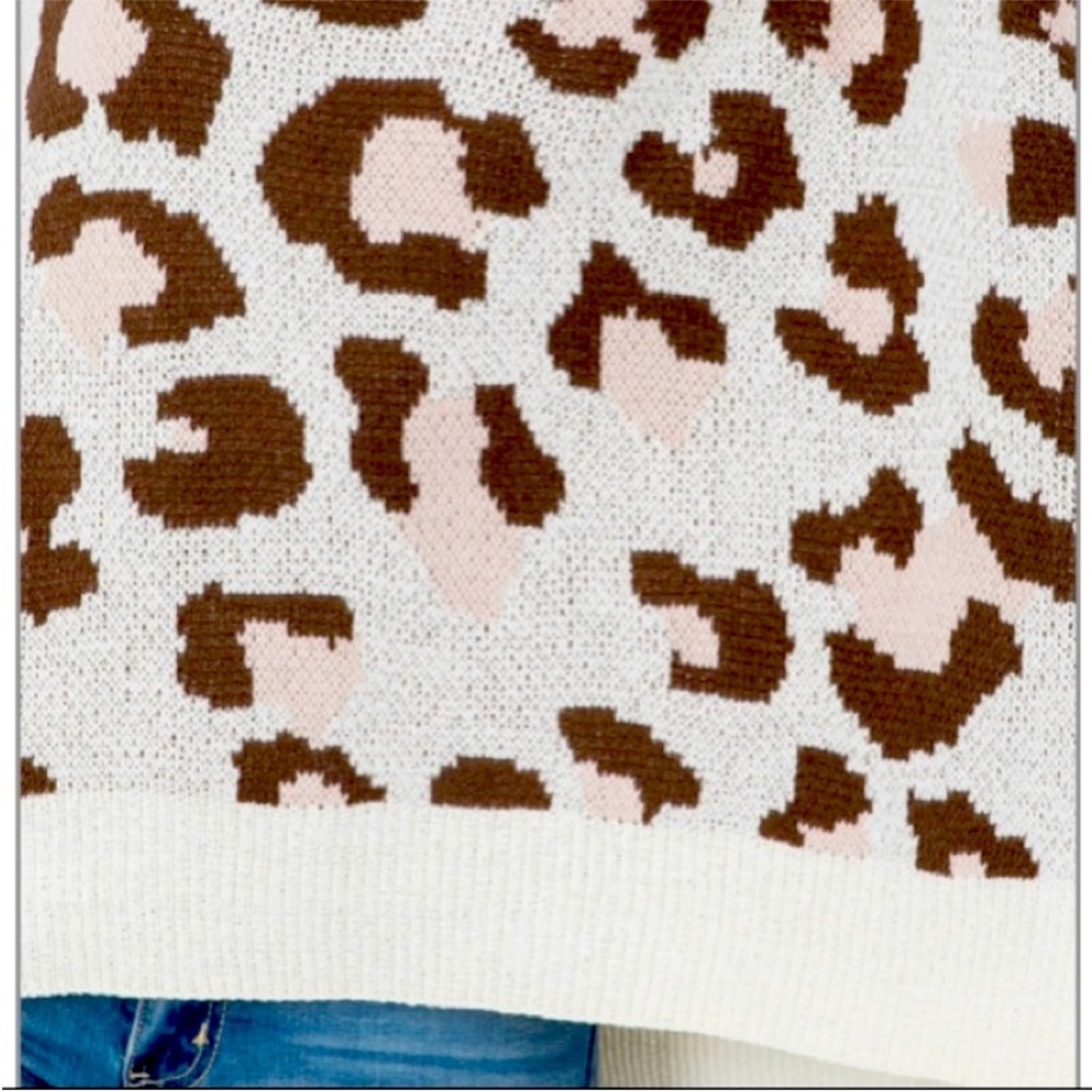 Animal Print Dolman Sleeve Oversized Fit Sweater - Picture 13 of 13